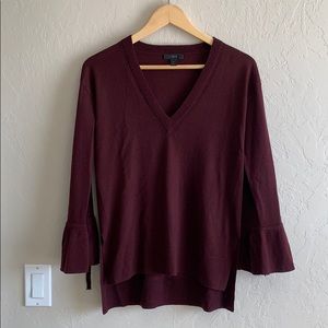 J.CREW Merino Wool Bell Sleeve Sweater